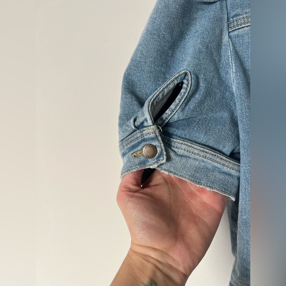 NWT Retrofete Annie Denim Button Up Puff Sleeve Dress in Laguna XS - Picture 14 of 16